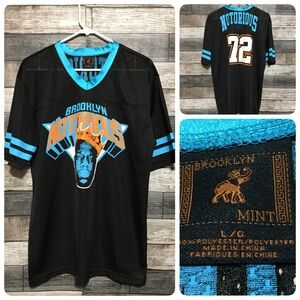 Brooklyn Mint Notorious Big Jersey Men’s L Blue Black V Neck New York Knicks